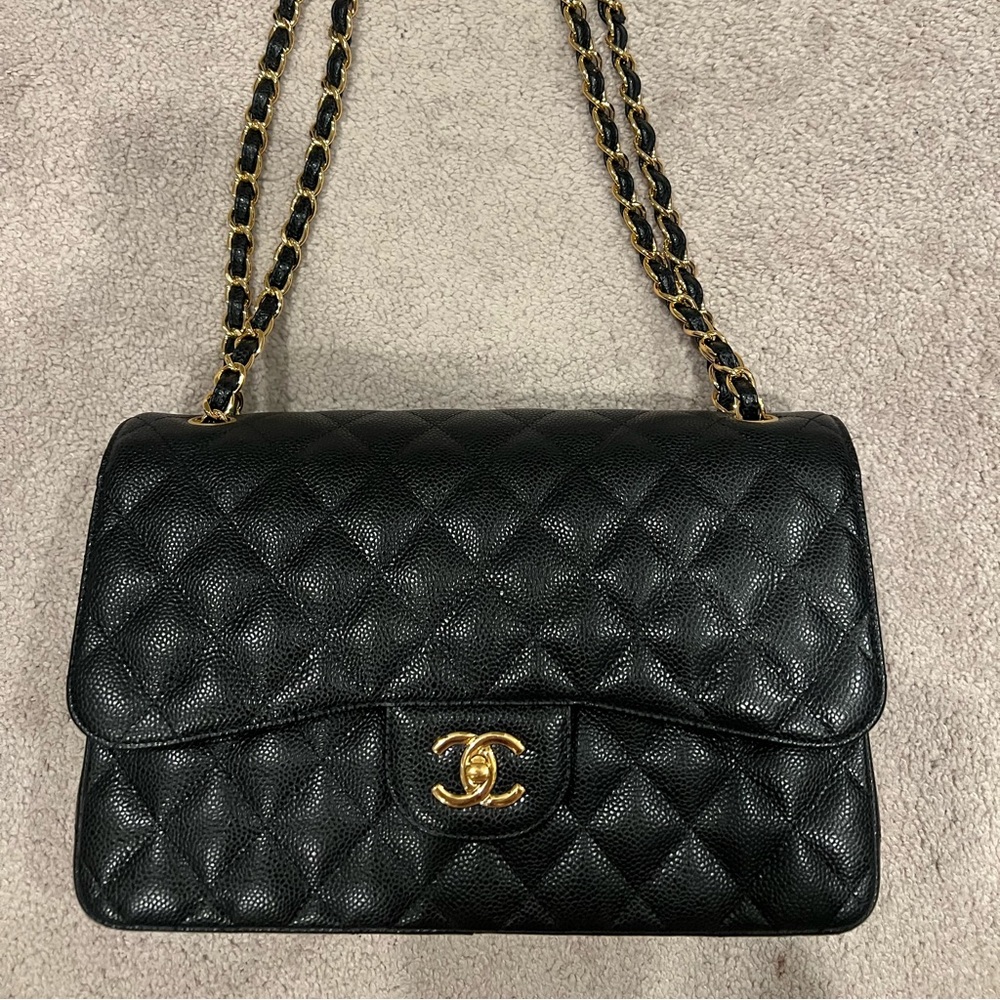 Chanel classic double flap jumbo handbag